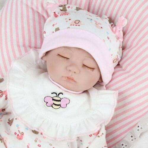 18'' Reborn Baby Doll Silicon 100% Silicone Newborn Girl Baby Cute and Soft Simulation Baby Doll Free Reborn Doll Kit