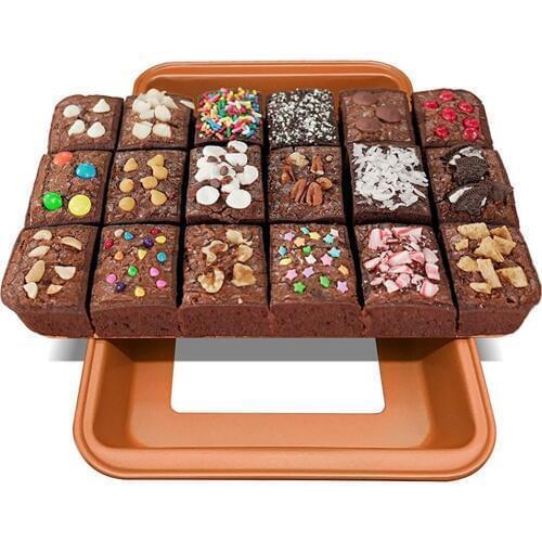 Carbon Steel Square Lattice Brownie Baking Pan Professional Bakeware Tools 18 Cavity Chocolate Cake Mold