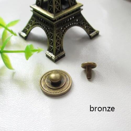 16*6mm Brass Button Garment Rivet Stud Screw Back For Leather Craft Wallet Chocos Bag Hat Shoe Chocker Punk Rock Accessories
