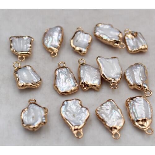 Gold Color Cooper Natural Real Freshwater Baroque Pearls Necklace Bracelet Jewelry Parts Component Fittings 50pcs/lot