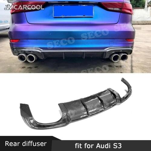 Carbon Fiber /FRP Unpainted Rear Lip Spoiler Diffuser for Audi A3 Sline S3 Sedan 4 door Not A3 Standard 2017 2018