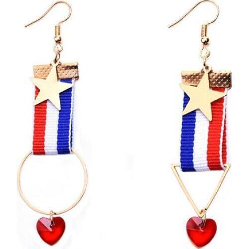 New arrive fashion womens drop earrings patchwork strip design heart decoration earring trendy ladies' jewelry gift #ER036