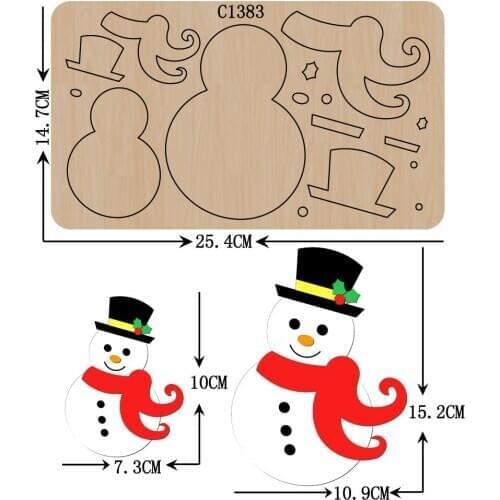 New Christmas snowman Wooden die Scrapbooking C-1383 Cutting Dies Multiple sizes