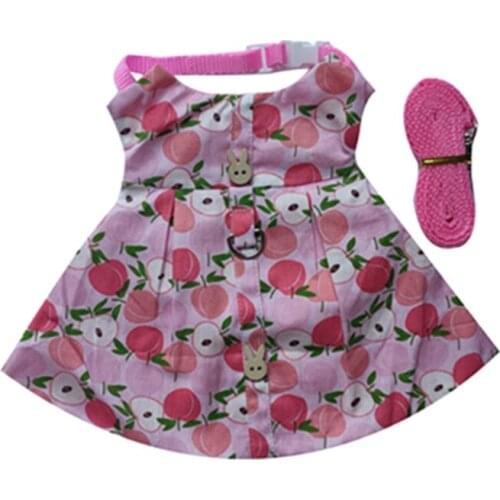 Rabbit Dress Small Animal Outdoor Walking Harness Vest and Leash Set Cute Clothes Chest Strap for Puppy Kitten 2 Sizes