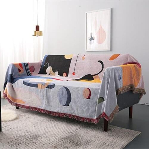 Throw Blanket Slipcover Cobertor Sofa Non-slip Stitching Multifunction Blankets Cat Carnival Christmas Decorations For Home