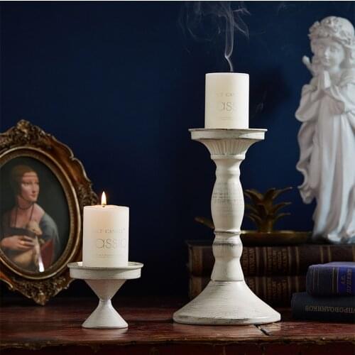Pillar Candlestick Roman Column Minimalist Retro White Ornaments Table Dinner Romantic Centro De Mesa Home Decoration ED50ZT