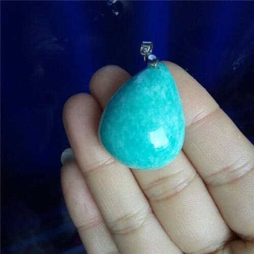 New Arrival Fashion Pendant For Jewelry Making Genuine Green Amazonite Water Drop Shaped Natural Stone Pendant 30*24*13mm