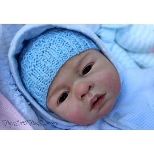 Clearance Sale 19inch reborndoll kit Lovelyn Awake lifelike real touch unfinished doll parts DIY fresh color