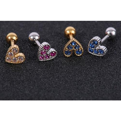 1 piece Heart Shaped Mini Earrings for Women Medical Stainless/Titanium steel Prevent Allergy Stud Earrings Party Mini Jewelry