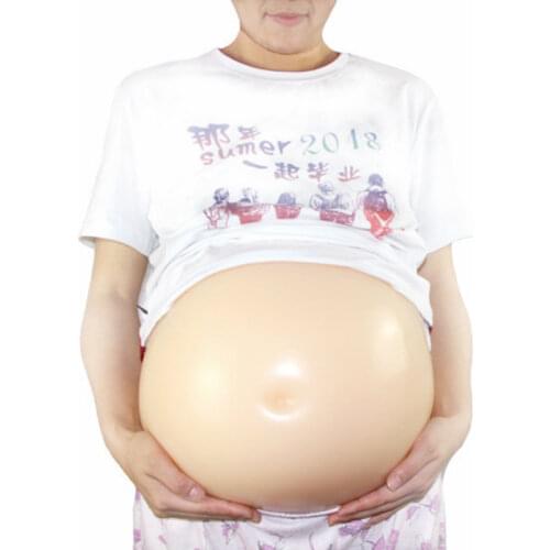 Silicone Fake Belly Maternity Props for Men and Women Role Play Soft Fake Pregnant Belly for Stage Actors Drag Performer
