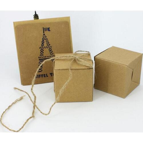 Vintage Kraft candy chocolate paper gift box for wedding birthday tea party favor decoration