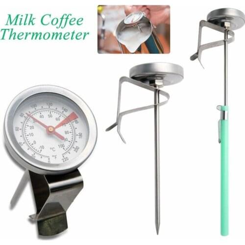 Milk Frothing Thermometer Coffee Maker Temperature Jug pan Clip On Steel Pod