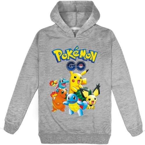 Pokemon Go Kids Clothing Baby Girls Hoodies Boys Sweatshirts Pullover Long Sleeved T Shirts Childrens Sweatshirt Top Tees