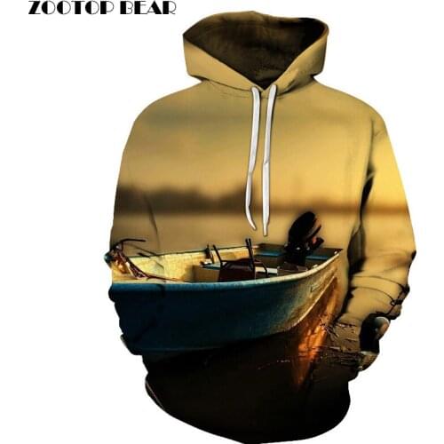 Boat Print Hoodies Men/Women Funny Sweatshirts Pullover 3D Tracksuits Brand Hoodies Drop Ship ZOOTOP BEAR Brand Unisex