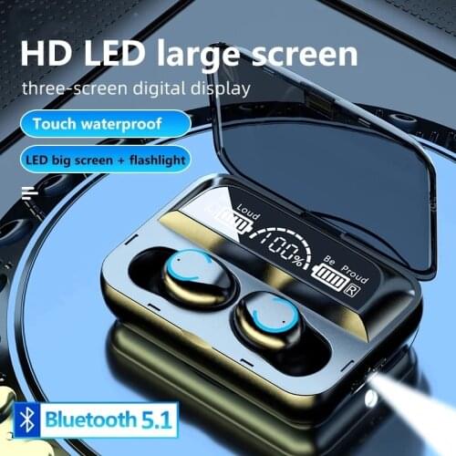TWS Bluetooth 5.1 Earphones Wireless Headphones 9D Stereo 2000mAh Charging Box Sport Waterproof Earbuds Headsets With Microphone