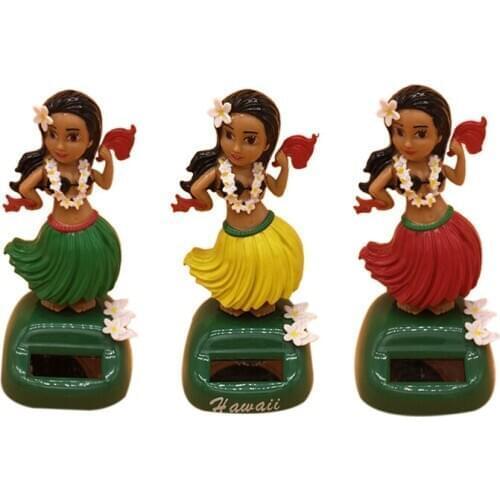 Car Solar Decoration Hawaiian Solar Grass Skirt Car Interior Decoration Car Interior Products Decompression Dashboard Decoration