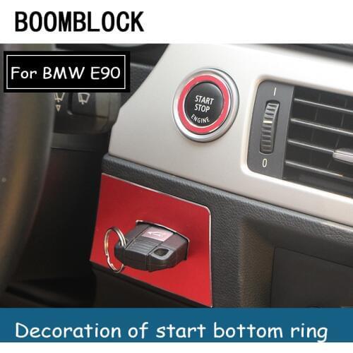 Aluminum Alloy Interior Stickers For BMW 3 Series E92 E93 BMW E90 Keyhole And Start Bottom Panel Trim Frame Covers Accessories