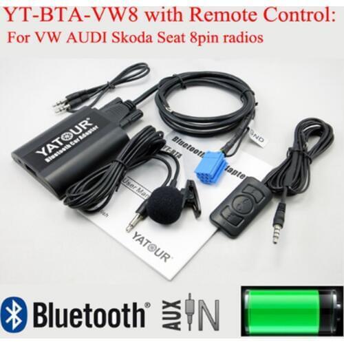 Yatour Bluetooth music decorder BTA with Rmoteo control for VW AUDI A2 A3 A4 S4 A6 S6 A8 S8 TT AllRoad Skoda Seat 8pin radio VW8