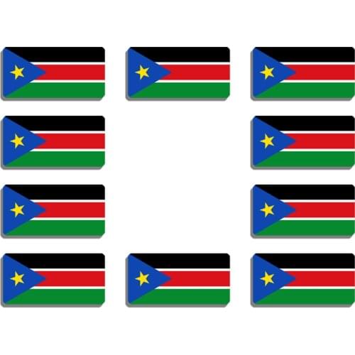 10Pcs South Sudan National Flag Lapel Pin Resin Shirt Brooch For Women Patriotism Badge Hat Bag Accessory