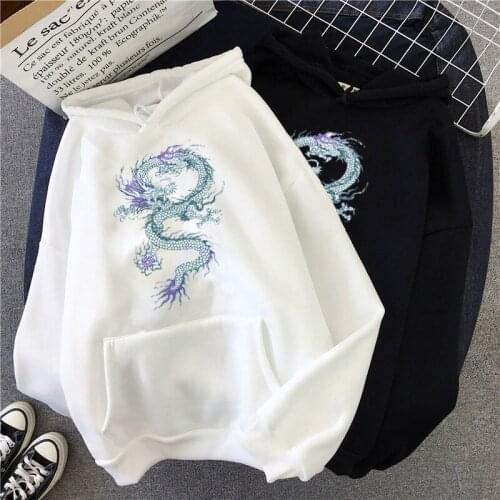 Cool Dragon Plus Size Print Sweatshirts Women Oversized Tops Hoodies Female Pullovers Casual Hoody Harajuku Korean Style Clothes