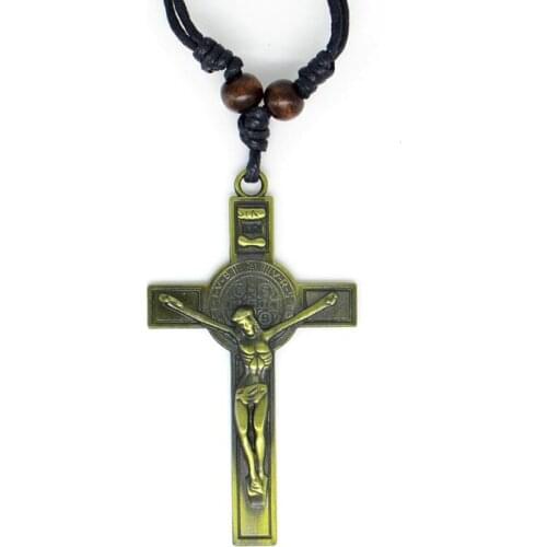 03 Saint Benedict Medal INRI JESUS Cross Pendant Necklace Catholic Fashion Religious jewelry