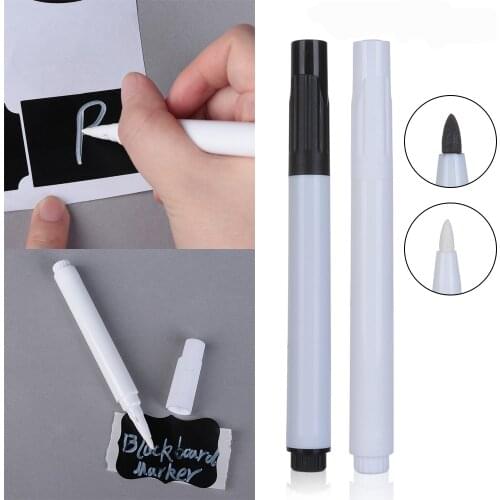 1pc Black White Liquid Chalk Blackboard Drawing Pen for Kids Room Wall Sticker Kitchen Jar Bottle Labels Mark Pens Easy to Wipe