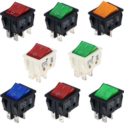 1PCS KCD4 Rocker Switch ON-OFF 2 Position 4 Pins 6 Pins Electrical equipment With Light Switch 30A 250VAC For Electric oven