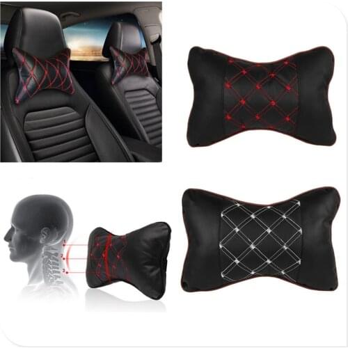 2Piece Car Seat Headrest Head Neck Pillow Comfortable Soft Pad Neck Rest Support Cushion Car Neck Pillow Auto Head in car pillow