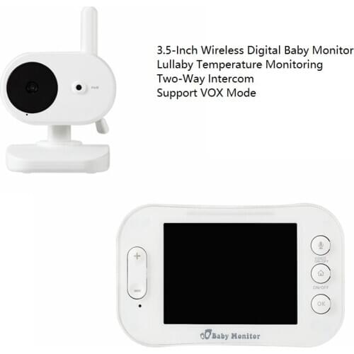 3.5 Inch Wireless Digital Baby Monitor Camera Night Vision VOX Lullaby Temperature Monitoring Two-Way Intercom