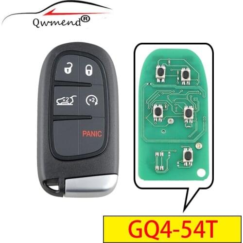 5/4/3 Buttons Smart Remote Car Key for Jeep Cherokee 2014-2019 4A Chip 433Mhz for Jeep Key ASK GQ4-54T