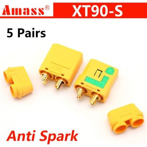 5pair Amass XT90S XT90-S Male Female Bullet Connector anti spark For RC DIY FPV Quadcopter brushless motor