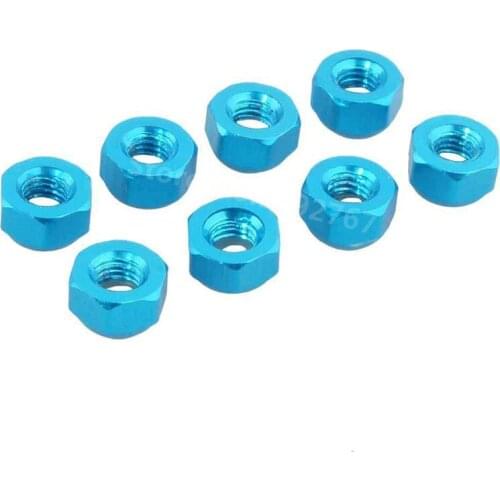 8 Pieces RC Car Aluminum Alloy Nut M3 (Al.) For 1/18 Scale Models Revel 24540 Scorch Hobbico Dromida BX/MT/SC4.18 Monster Truck