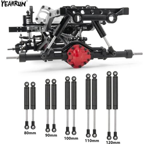 YEAHRUN 1/2/4 PCS Metal Black 80/90/100/110/120mm Shock Absorber Damper For 1/10 Axial SCX10 90046 D90 RC Crawler Car Parts
