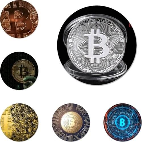BITCOIN coins Funny Icons Pins Badge Decoration Brooches Metal Badges For Clothes Backpack Decoration 58mm