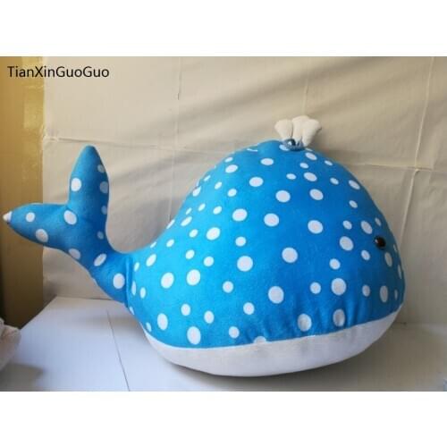 Large 55x35cm blue whale plush toy soft doll throw pillow toy Christmas gift b1447