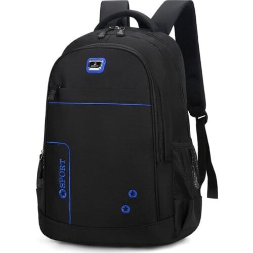 Large Capacity Men Backpacks Teen School Bag for Boys Nylon Blue Youth Back Pack