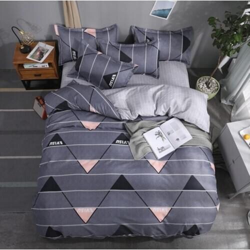 Home Textile Autumn Winter Cartoon Stripe Duvet Cover Flat Sheet pillowcase 3/4pcs Bed Linens Bedding Set Bed Cover Set
