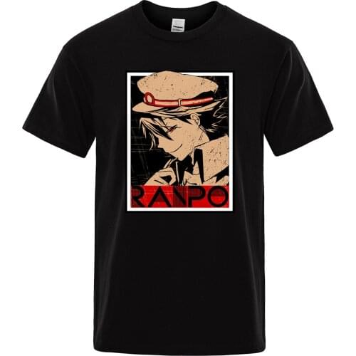 Japan Anime Character Ranpo Edogawa Print T-Shirts Men Fashion Loose Tshirs Breathable Summer T-Shirts Brand Loose Man Tee Shirt