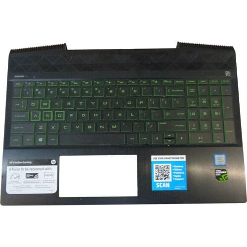 HP Pavilion 15-CX 15T-CX Palmrest w/ Green Backlit Keyboard L20671-001