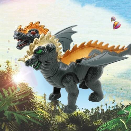 Two Head Electric Light Sound Dinosaur Toys Boy Toy Gift Jurassic XX9E