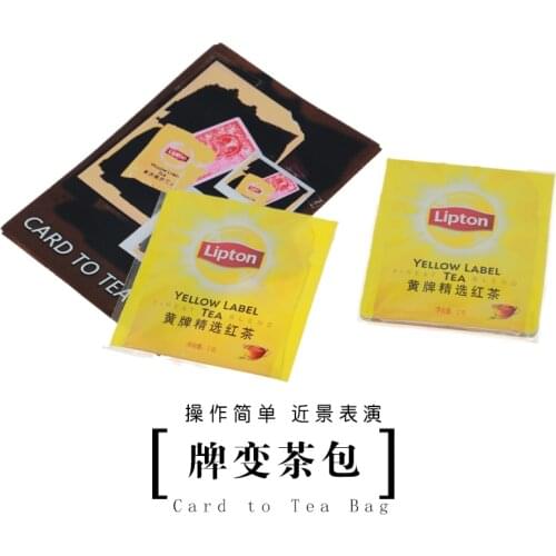 Card to Tea Bag Playing Card Appearing in Tea Bag Close Up Street Illusion Magic Tricks Gimmick Mentalism Puzzle Toy Magia Card