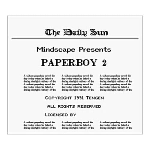 Paperboy 2 NTSC Version 16 Bit 46 Pin Big Gray Game Card For USA Game Players