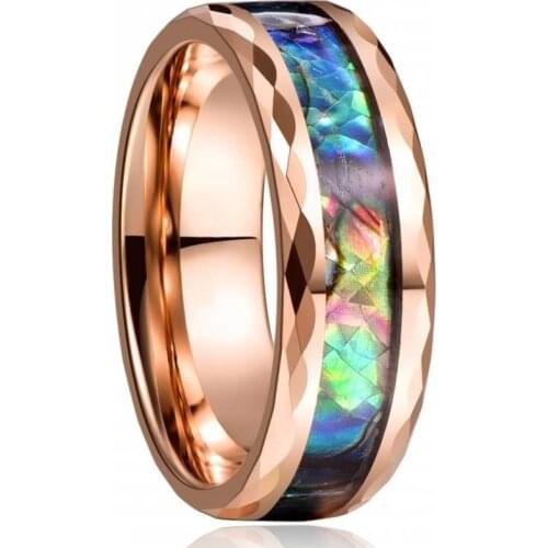8mm3 stainless steel ring abalone shell inlaid trimming craft ring fashion jewelry accessories