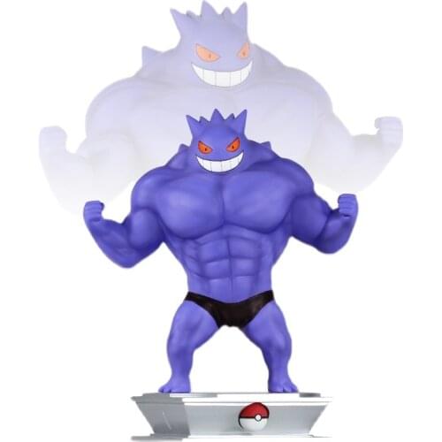 Pokemon 15-20 CM Pet Collection Pikachu Charmander Squirtle Psyduck Gengar Bulbasaur Dugtrio Muscle Anime Doll Model Toy