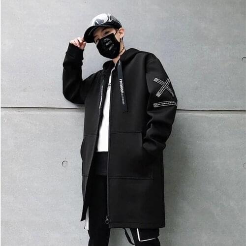 Mens Casual Jackets Male Cargo Hooded Jacket Korean Streetwear Fashion Oversize Coats Male Clothing Hip Hop Windbreaker Jacket