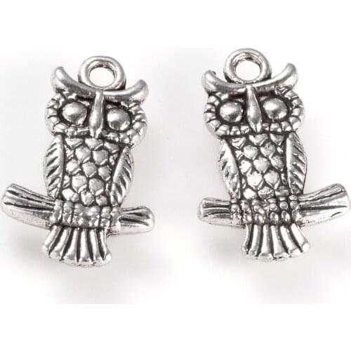 Hot sale Tibetan silver alloy ancient silver owl pendant diy owl pendant accessories