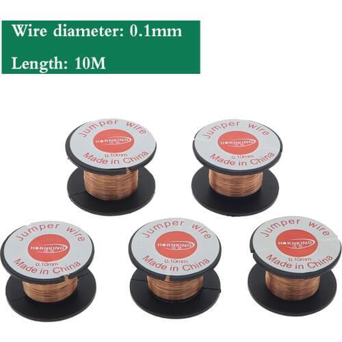 5pcs Copper Soldering Solder Wire PPA Enamelled Repair Reel Welding Wires 0.1mm Diameter 10m Length For Repair Tool
