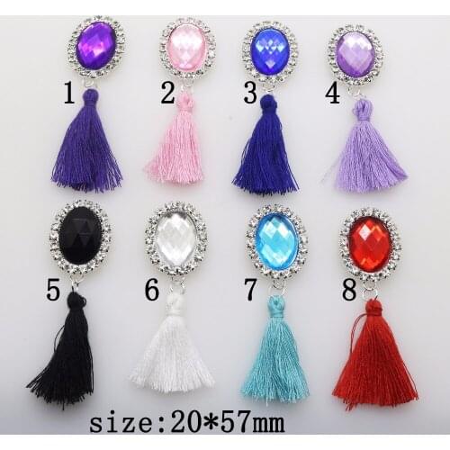 Fashion 10Pcs 20*57mm Wedding dress accessories oval pendant Diy jewelry Accessories rhinestones Acrylic pedestal Flat back