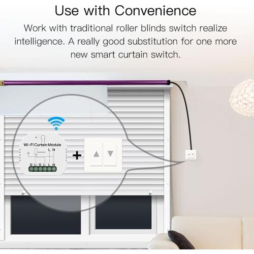 Tuya WiFi RF Roller Blind Shutter Curtain Switch Module for Electric Motor Sunsn Works with Google Home Alexa