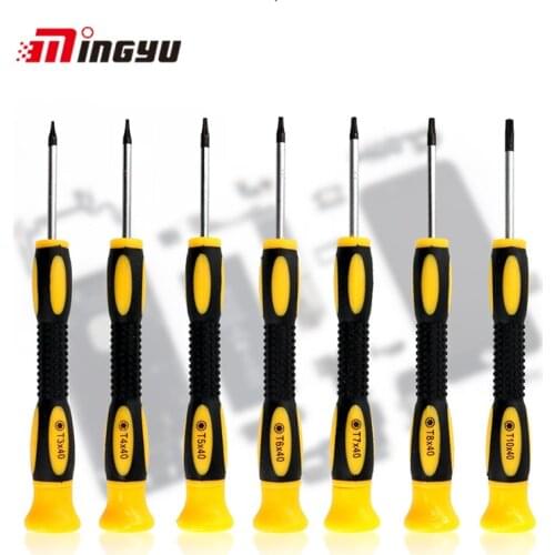 7pc Torx Precision Screwdriver Bit Set T3 T4 T5 T6 Mini Size T7 T8 T10 With Hole Screw Driver Game Console Phone Repairing Tool